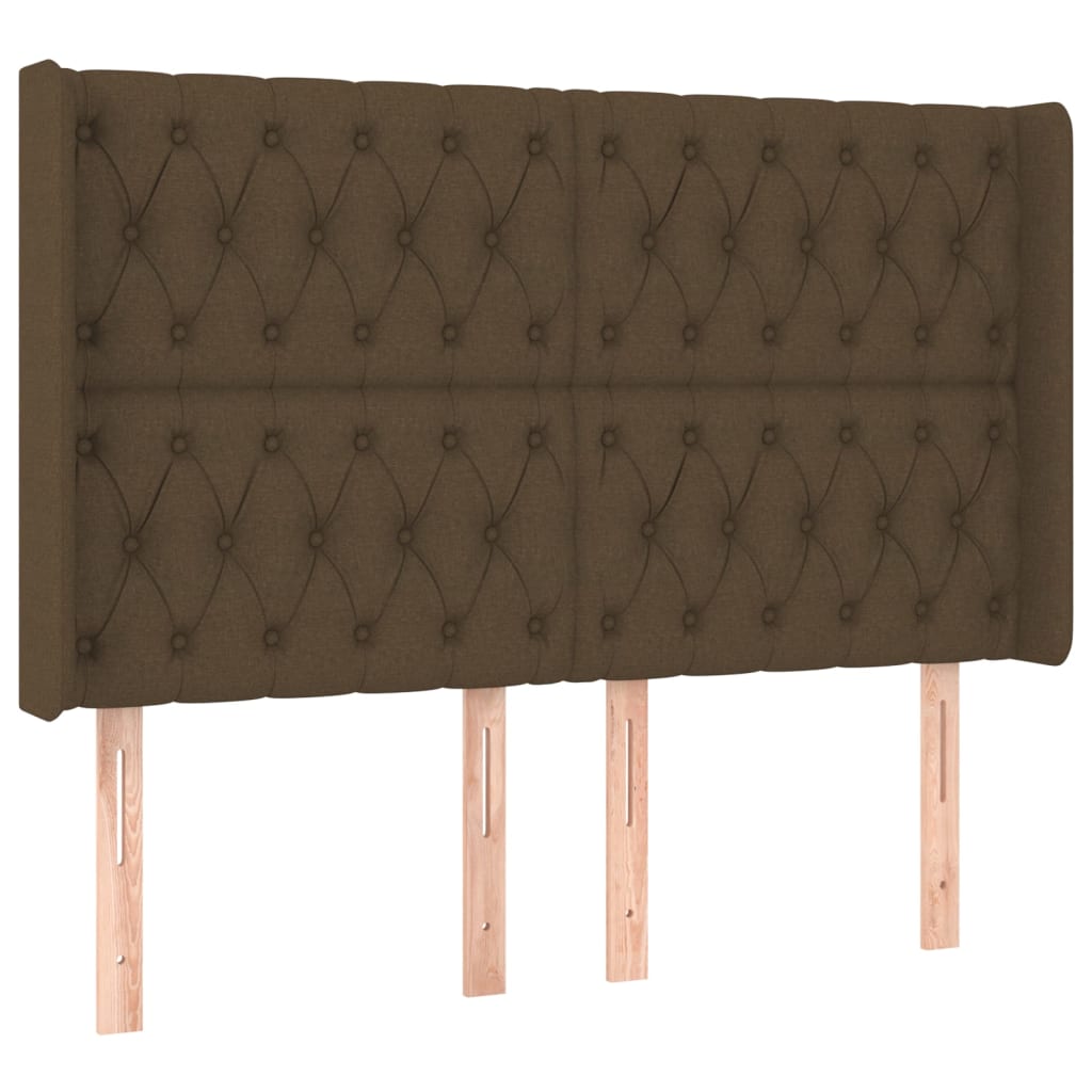 Testiera ad Orecchio MarroneScuro147x16x118/128cm inTessuto | homemem39