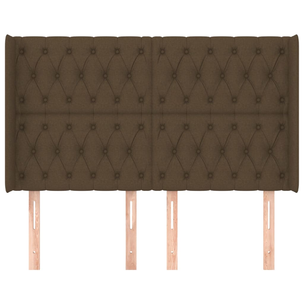 Testiera ad Orecchio MarroneScuro147x16x118/128cm inTessuto | homemem39