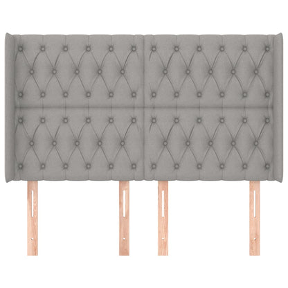 Testiera ad Orecchio Grigio Chiaro 163x16x118/128 cm in Tessuto