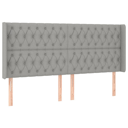 Testiera ad Orecchio Grigio Chiaro 203x16x118/128 cm in Tessuto