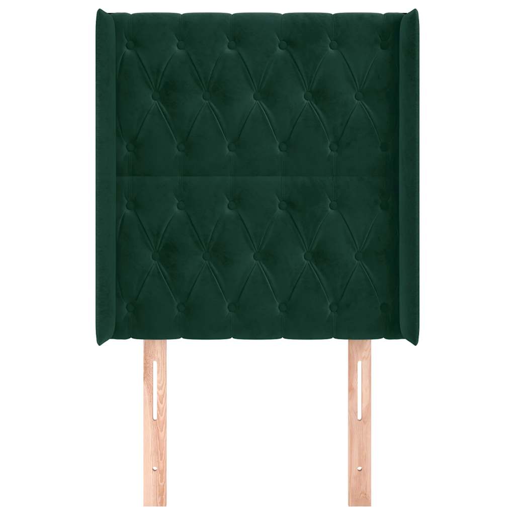 Testiera ad Orecchio Verde Scuro 83x16x118/128 cm in Velluto | homemem39