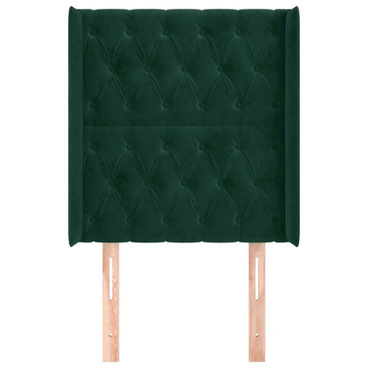 Testiera ad Orecchio Verde Scuro 83x16x118/128 cm in Velluto | homemem39