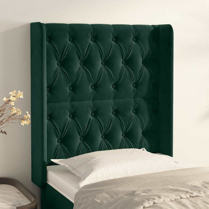 Testiera ad Orecchio Verde Scuro 83x16x118/128 cm in Velluto | homemem39