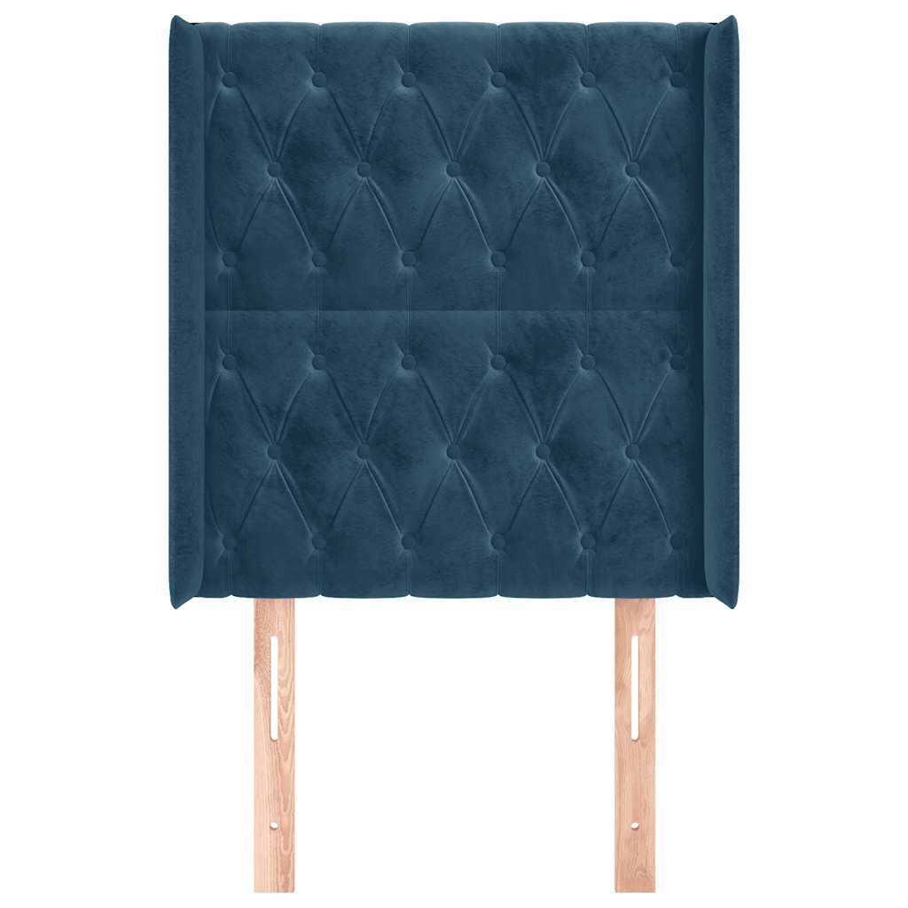 Testiera ad Orecchio Blu Scuro 83x16x118/128 cm in Velluto | homemem39