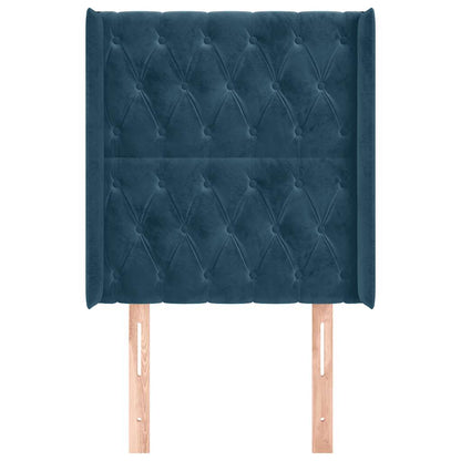 Testiera ad Orecchio Blu Scuro 83x16x118/128 cm in Velluto | homemem39
