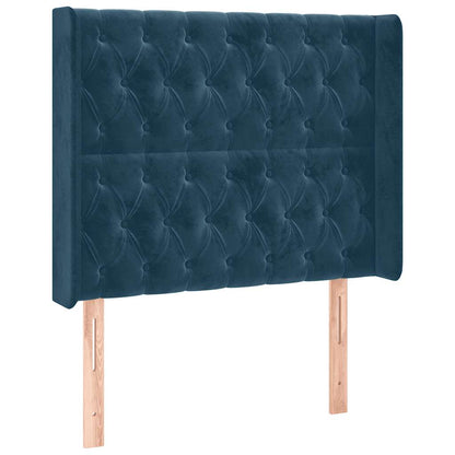Testiera ad Orecchio Blu Scuro 103x16x118/128 cm in Velluto | homemem39