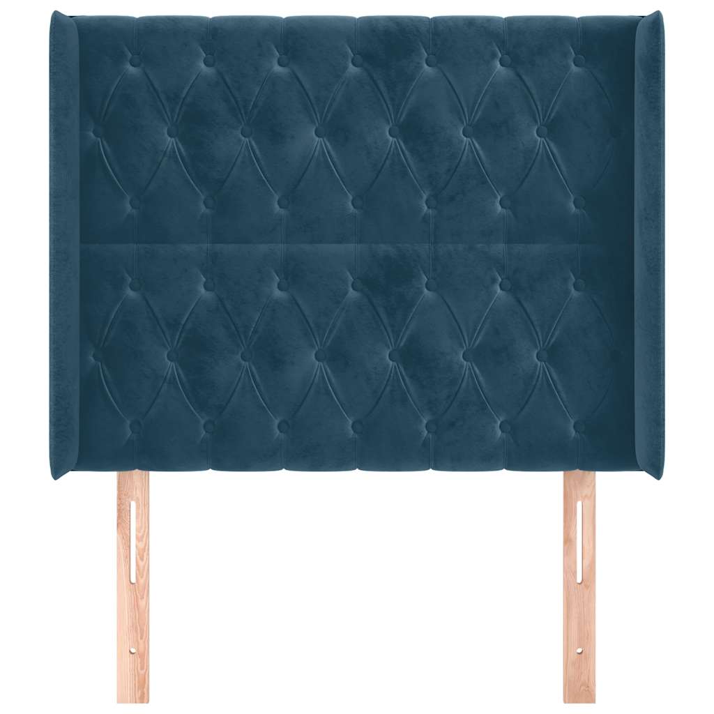 Testiera ad Orecchio Blu Scuro 103x16x118/128 cm in Velluto | homemem39