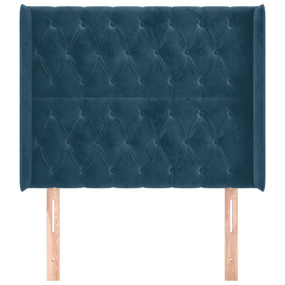 Testiera ad Orecchio Blu Scuro 103x16x118/128 cm in Velluto | homemem39