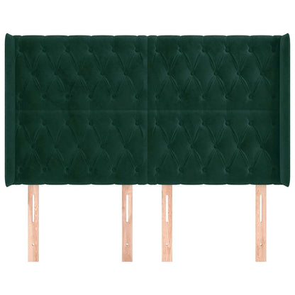 Testiera ad Orecchio Verde Scuro 147x23x118/128cm in Velluto | homemem39