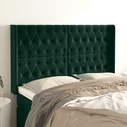 Testiera ad Orecchio Verde Scuro 147x23x118/128cm in Velluto | homemem39