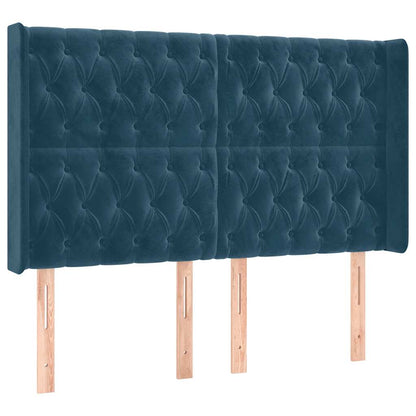 Testiera ad Orecchio Blu Scuro 147x16x118/128 cm in Velluto | homemem39