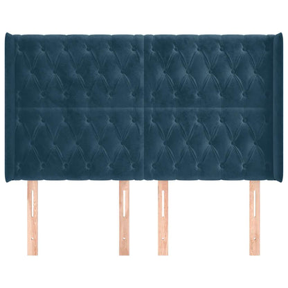 Testiera ad Orecchio Blu Scuro 147x16x118/128 cm in Velluto | homemem39