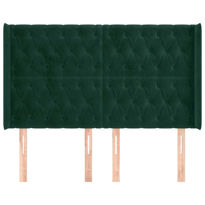 Testiera ad Orecchio Verde Scuro 163x16x118/128 cm in Velluto | homemem39