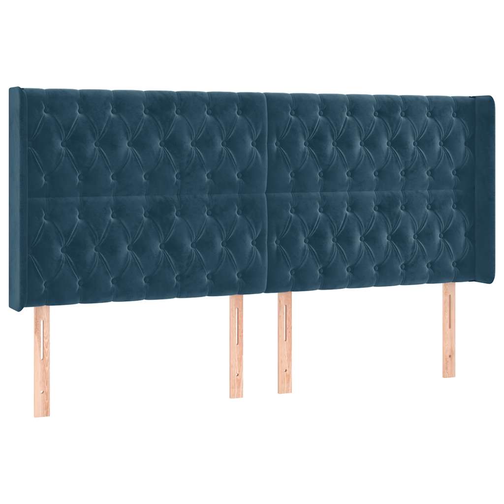 Testiera ad Orecchio Blu Scuro 203x23x118/128 cm in Velluto | homemem39