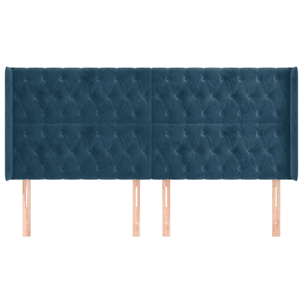 Testiera ad Orecchio Blu Scuro 203x23x118/128 cm in Velluto | homemem39