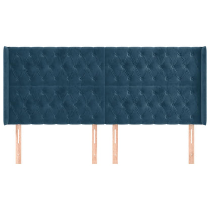 Testiera ad Orecchio Blu Scuro 203x23x118/128 cm in Velluto | homemem39