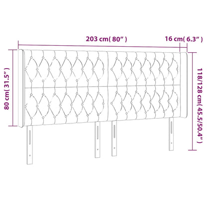 Testiera ad Orecchio Blu Scuro 203x23x118/128 cm in Velluto | homemem39