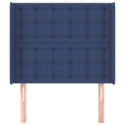 Testiera ad Orecchio Blu 93x16x118/128 cm in Tessuto