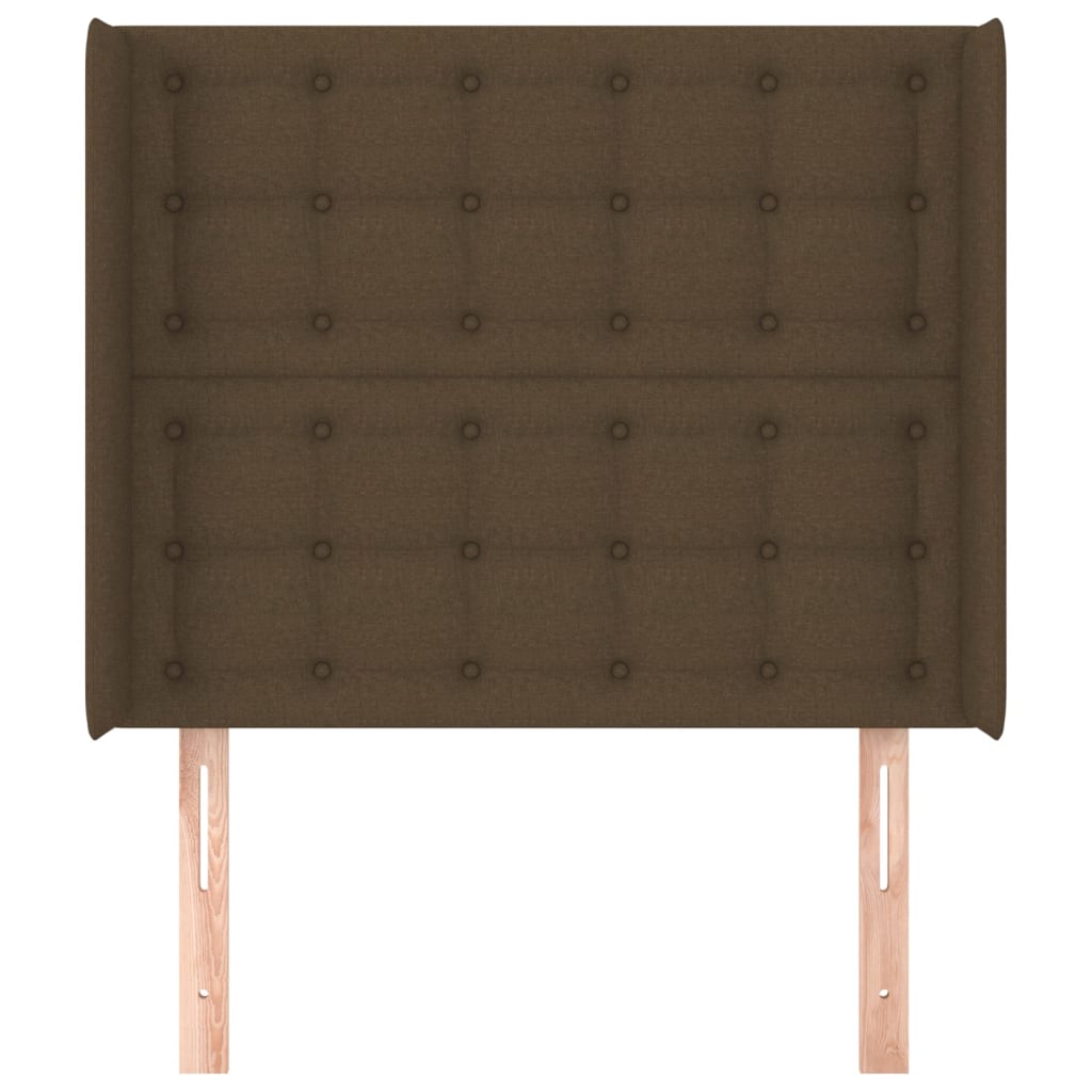Testiera ad Orecchio Marrone Scuro 103x16x118/128 cm in Tessuto | homemem39