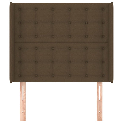 Testiera ad Orecchio Marrone Scuro 103x16x118/128 cm in Tessuto | homemem39