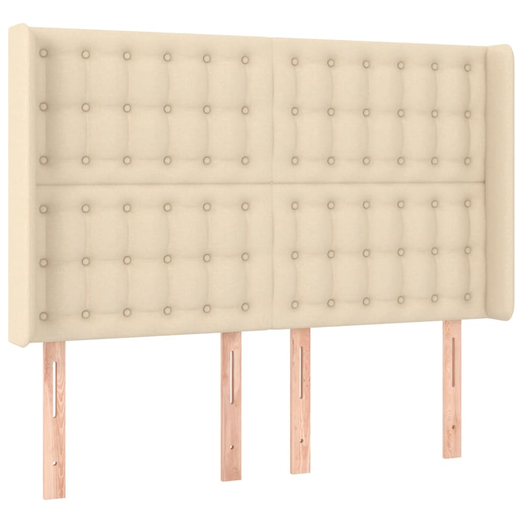 Testiera ad Orecchio Crema 147x16x118/128 cm in Tessuto | homemem39