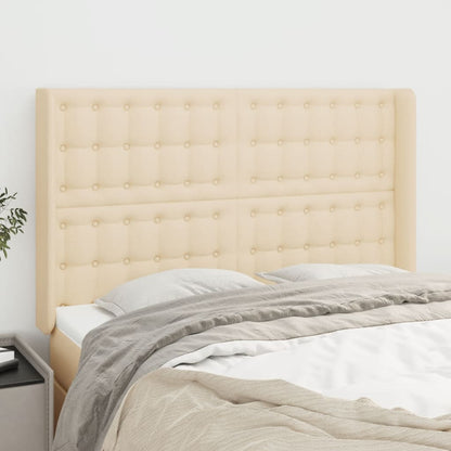 Testiera ad Orecchio Crema 147x16x118/128 cm in Tessuto | homemem39