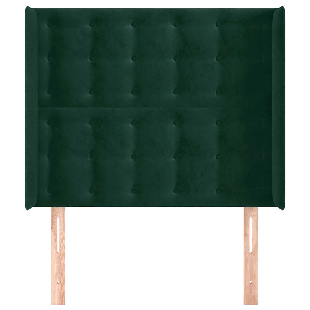 Testiera ad Orecchio Verde Scuro 83x16x118/128 cm in Velluto | homemem39