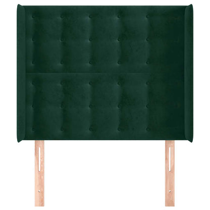 Testiera ad Orecchio Verde Scuro 83x16x118/128 cm in Velluto | homemem39