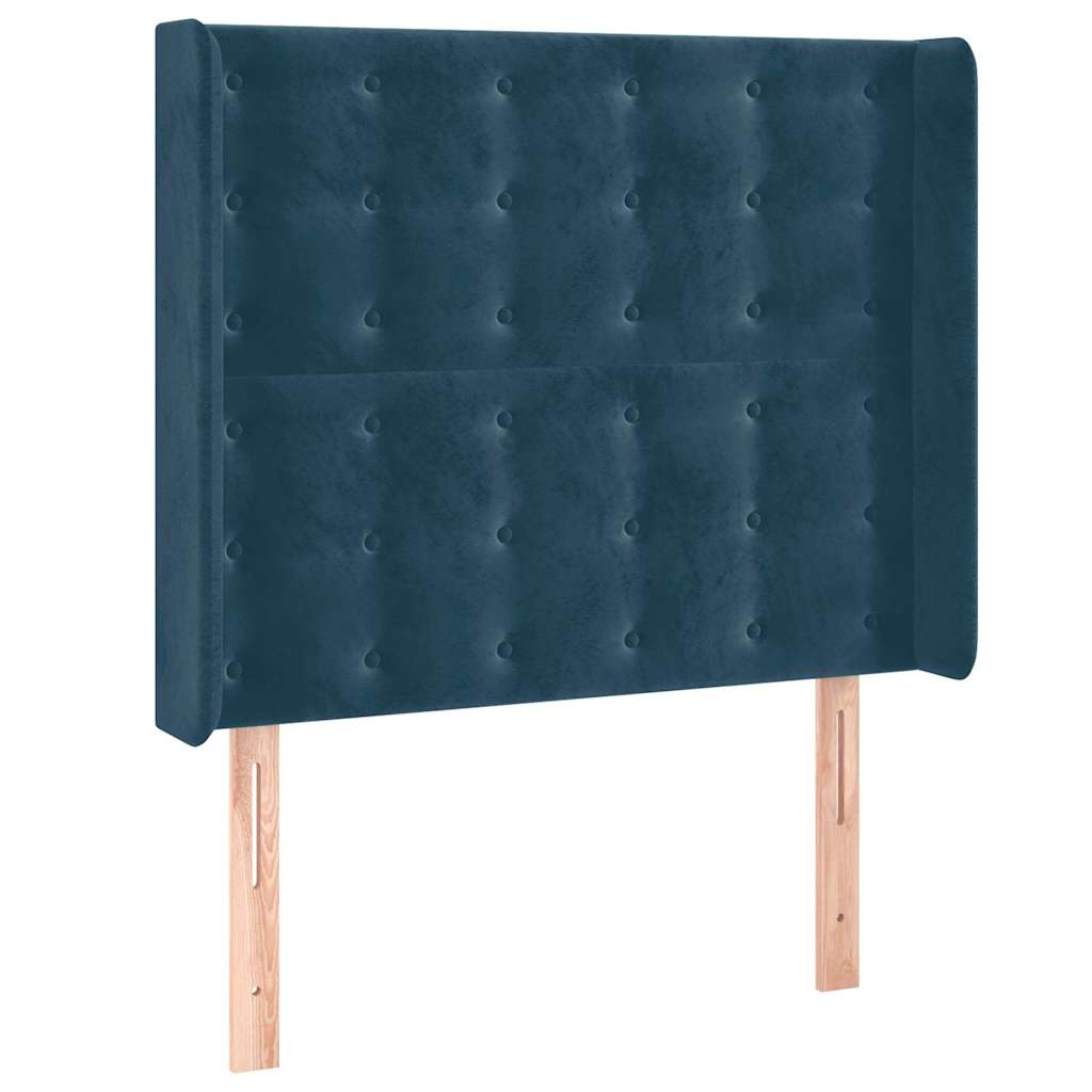 Testiera ad Orecchio Blu Scuro 83x16x118/128 cm in Velluto | homemem39
