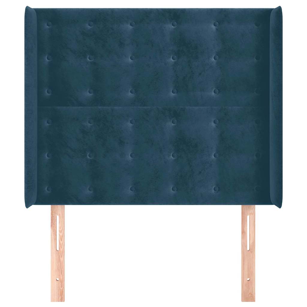 Testiera ad Orecchio Blu Scuro 83x16x118/128 cm in Velluto | homemem39