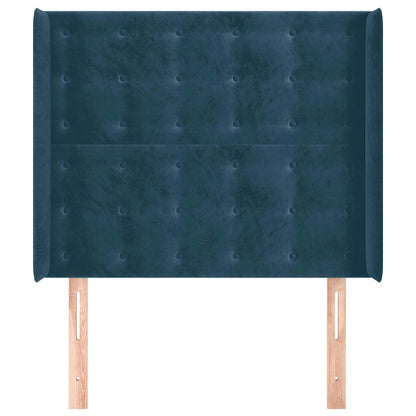 Testiera ad Orecchio Blu Scuro 83x16x118/128 cm in Velluto | homemem39