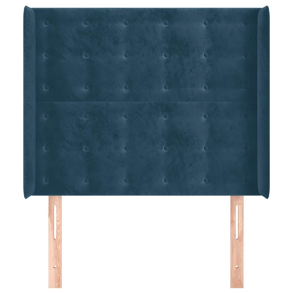 Testiera ad Orecchio Blu Scuro 93x16x118/128 cm in Velluto | homemem39