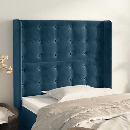 Testiera ad Orecchio Blu Scuro 93x16x118/128 cm in Velluto | homemem39