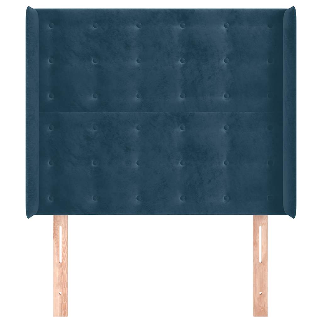 Testiera ad Orecchio Blu Scuro 103x16x118/128 cm in Velluto | homemem39
