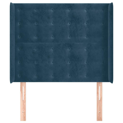 Testiera ad Orecchio Blu Scuro 103x16x118/128 cm in Velluto | homemem39