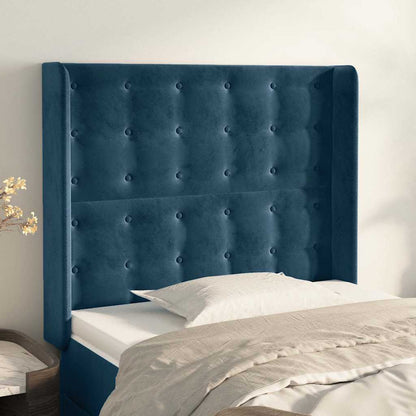 Testiera ad Orecchio Blu Scuro 103x16x118/128 cm in Velluto | homemem39