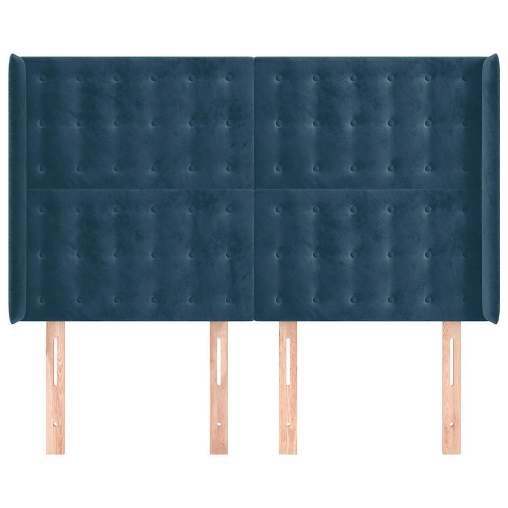 Testiera ad Orecchio Blu Scuro 147x16x118/128 cm in Velluto | homemem39