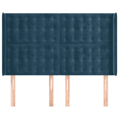 Testiera ad Orecchio Blu Scuro 147x16x118/128 cm in Velluto | homemem39