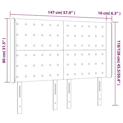 Testiera ad Orecchio Blu Scuro 147x16x118/128 cm in Velluto | homemem39