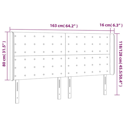 Testiera ad Orecchio Grigio Chiaro 163x16x118/128 cm in Velluto | homemem39