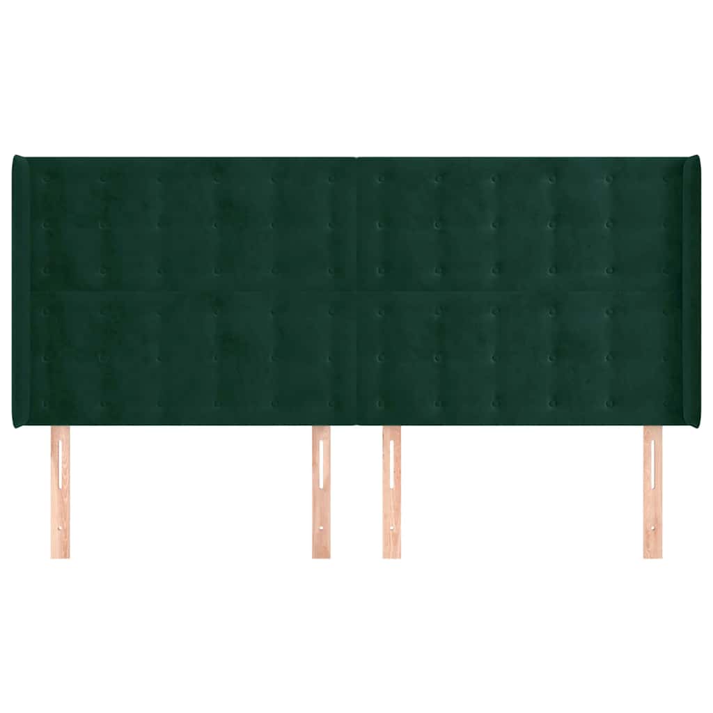 Testiera ad Orecchio Verde Scuro 163x16x118/128 cm in Velluto | homemem39