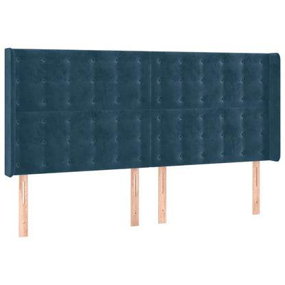 Testiera ad Orecchio Blu Scuro 163x16x118/128 cm in Velluto | homemem39