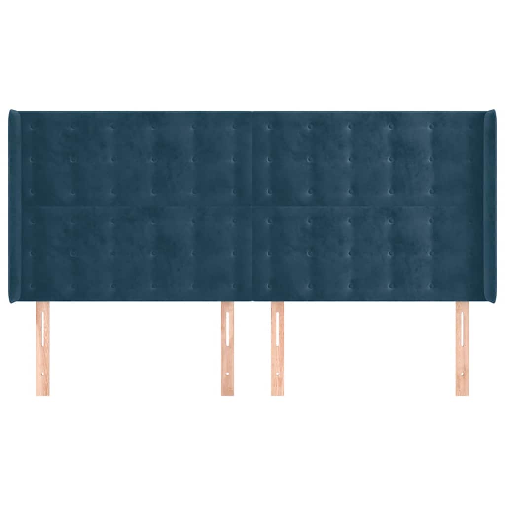 Testiera ad Orecchio Blu Scuro 163x16x118/128 cm in Velluto | homemem39