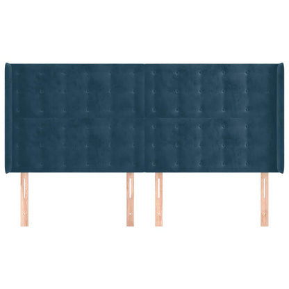 Testiera ad Orecchio Blu Scuro 163x16x118/128 cm in Velluto | homemem39