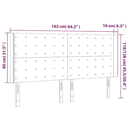 Testiera ad Orecchio Blu Scuro 163x16x118/128 cm in Velluto | homemem39