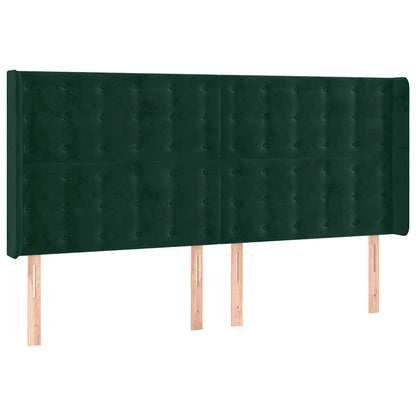 Testiera ad Orecchio Verde Scuro 183x16x118/128 cm in Velluto | homemem39