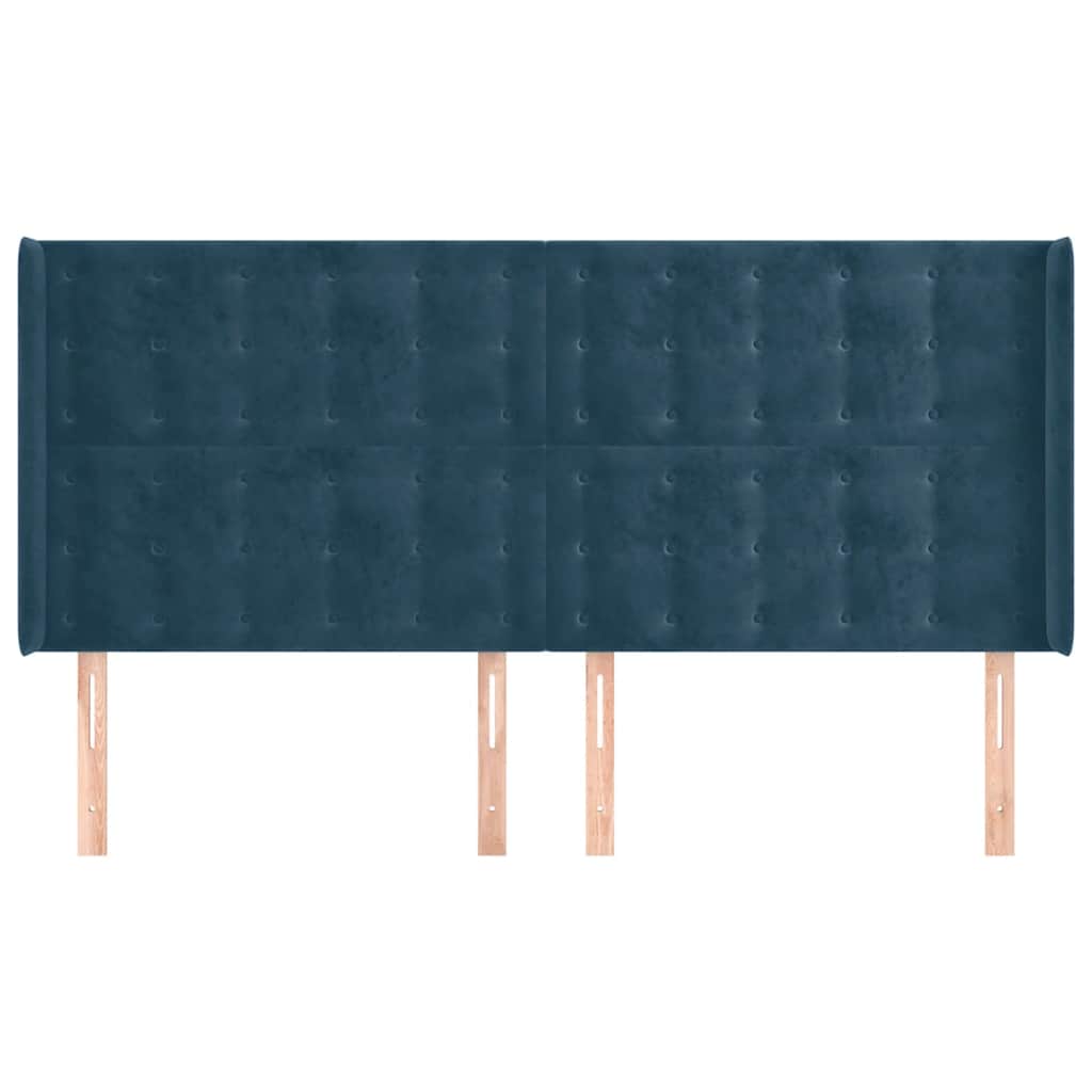 Testiera ad Orecchio Blu Scuro 183x16x118/128 cm in Velluto | homemem39