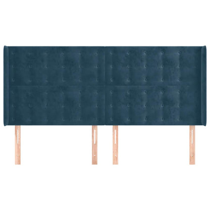 Testiera ad Orecchio Blu Scuro 183x16x118/128 cm in Velluto | homemem39