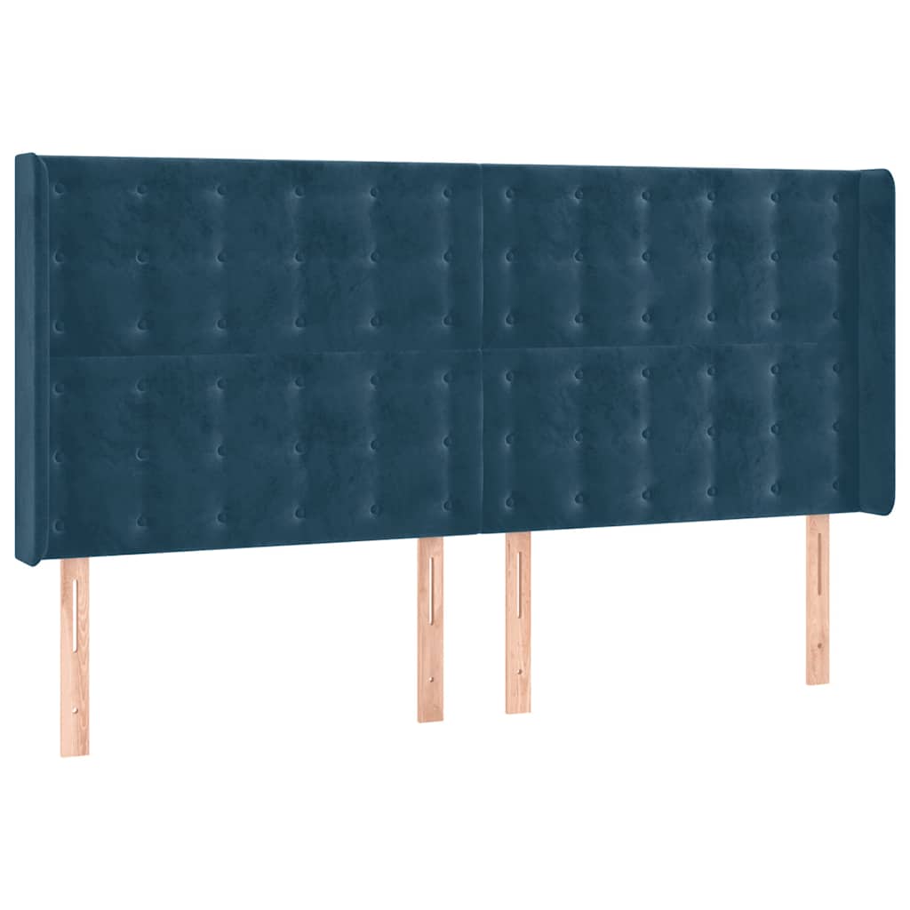 Testiera ad Orecchio Blu Scuro 203x23x118/128 cm in Velluto | homemem39