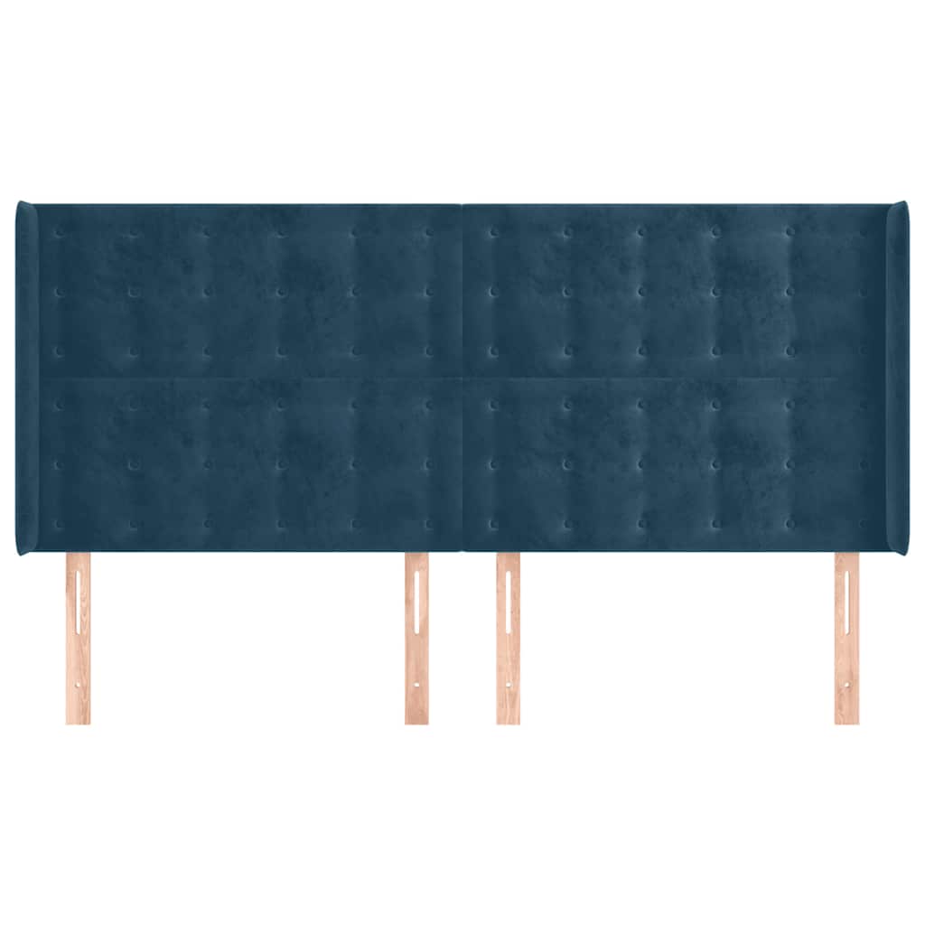 Testiera ad Orecchio Blu Scuro 203x23x118/128 cm in Velluto | homemem39
